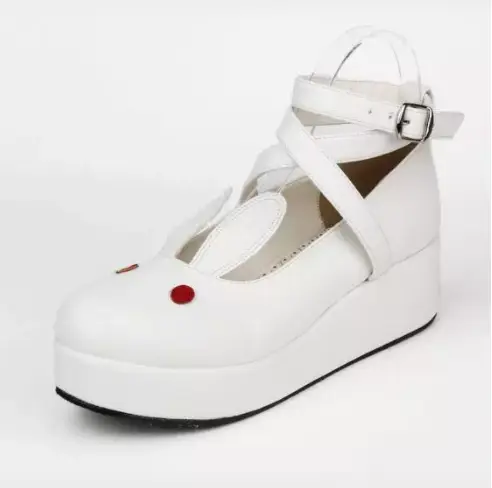 Rabbit Ears Wrapped With Sponge Cake Platform Shoes