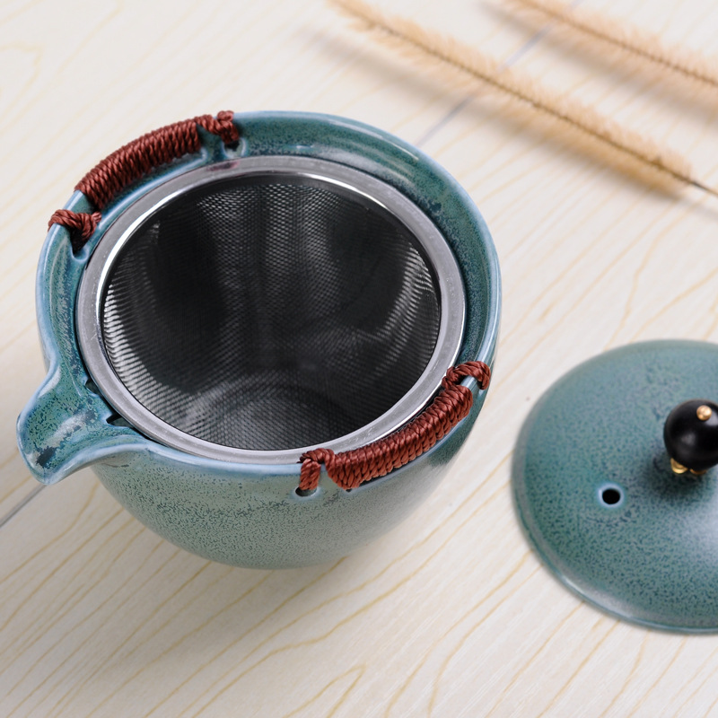 Travel Office Teapot With Strainer Kung Fu Tea Set — view 2