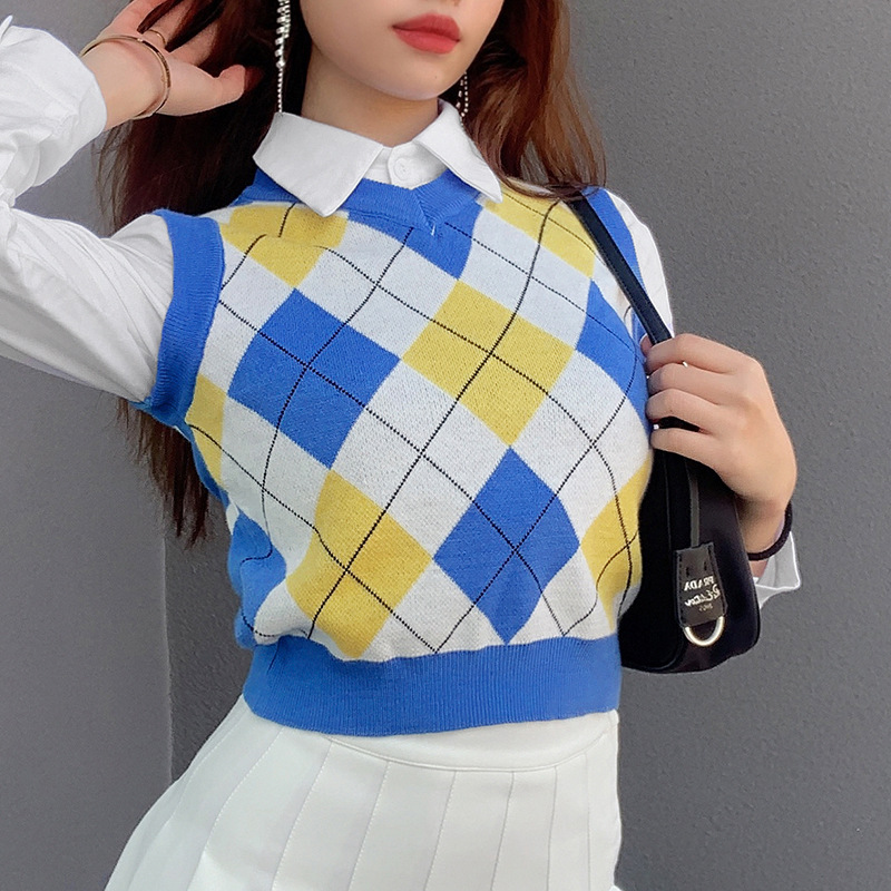 Sexy Plaid Woolen Vest