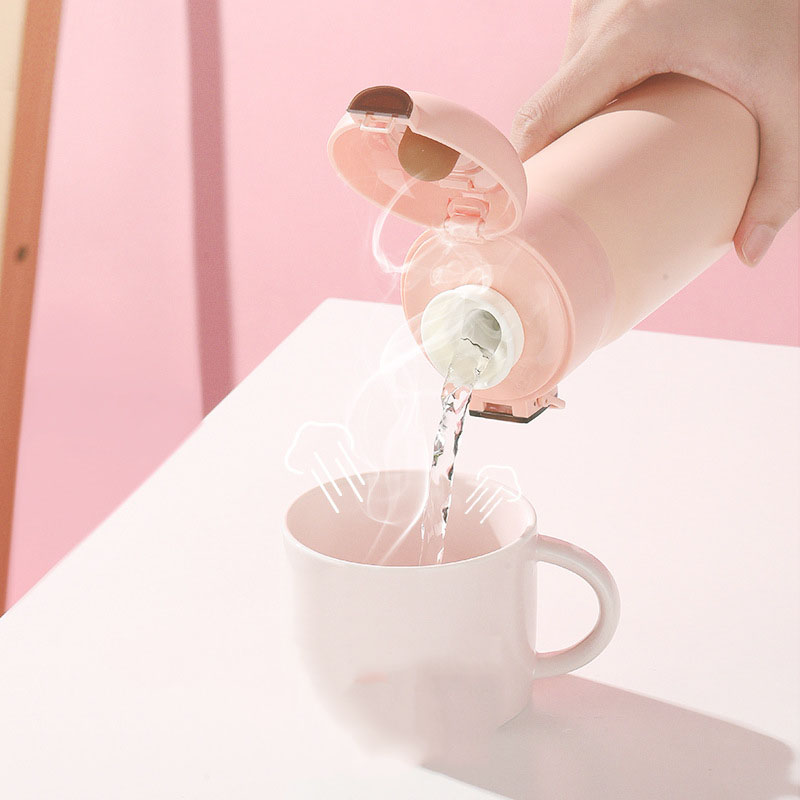 Stainless Steel Pop Lid Drinking Water Reminder Mug