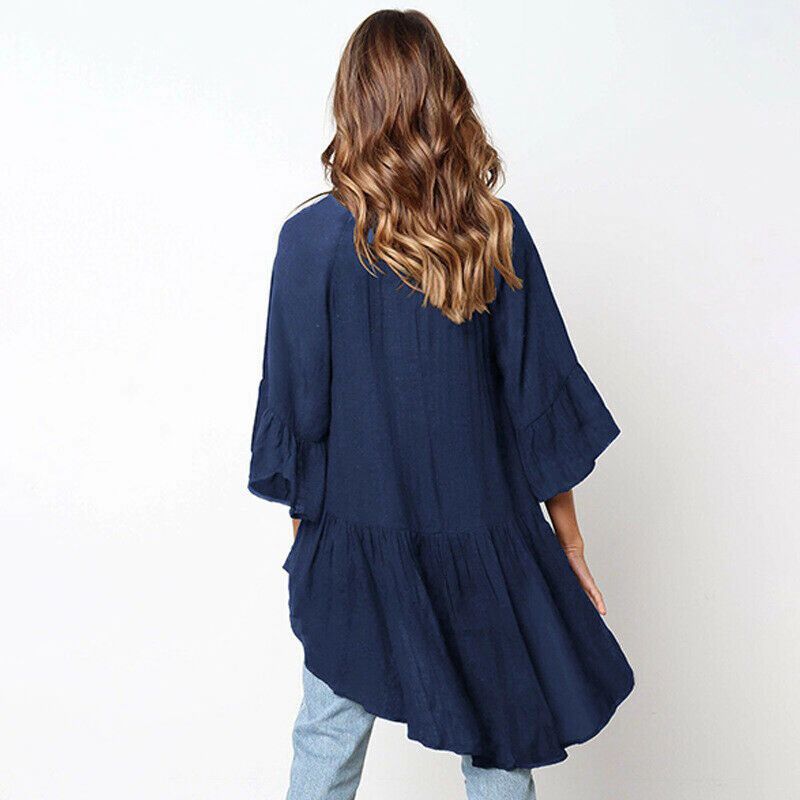 Women's Round Neck Three-quarter Sleeve T-shirt