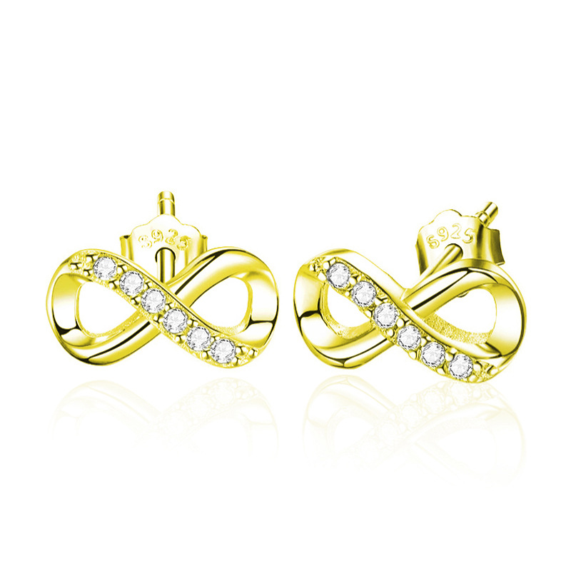 S925 Sterling Silver Figure Eight Earrings