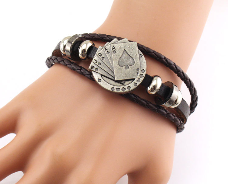 Cowhide vintage men's leather bracelet