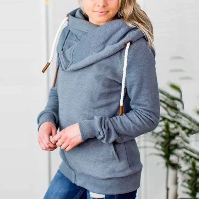 Women's Slim Trench Coat Was Thin and Casual Autumn and Winter Blue - Shop at LoveMi