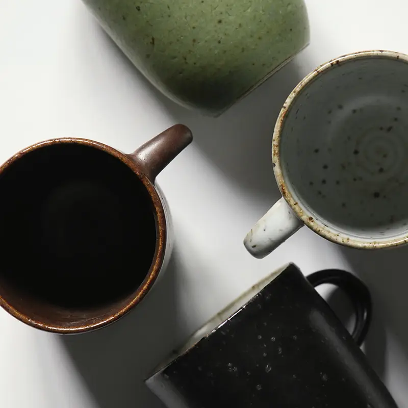 Handmade stoneware coffee cup set