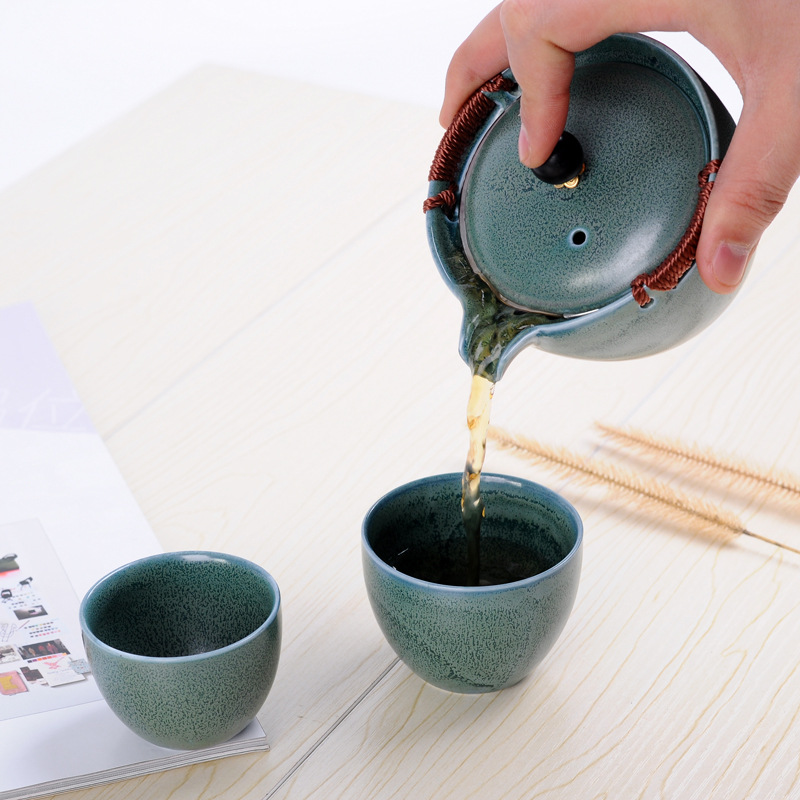 Travel Office Teapot With Strainer Kung Fu Tea Set — view 4