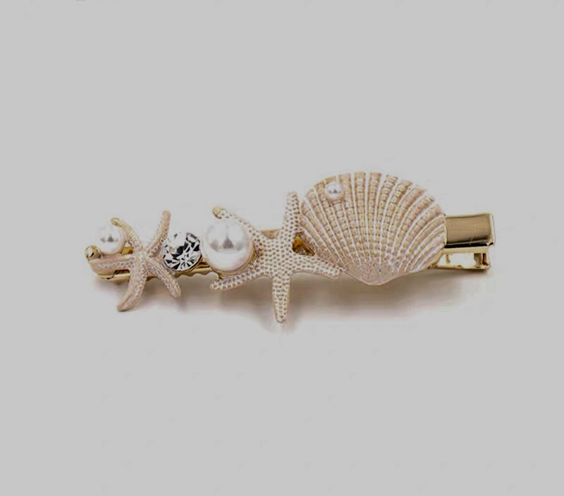 Korean cute and sweet starfish hairpin White - Shop at LoveMi