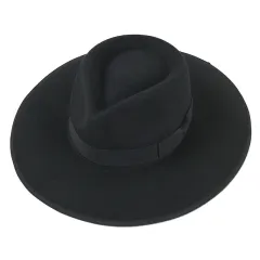 British Retro Casual All-match Wool Jazz Hat - Black - View 1