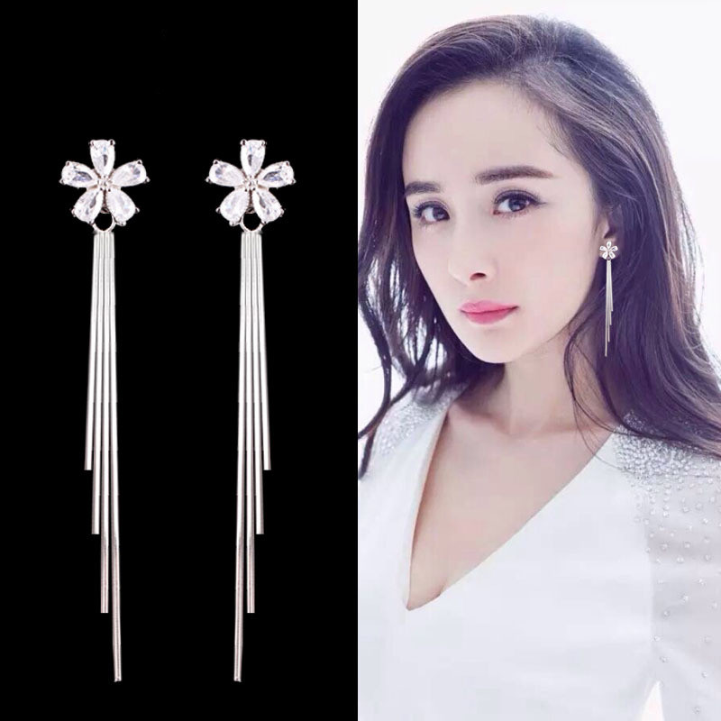 Temperament Tassel Flower Earrings