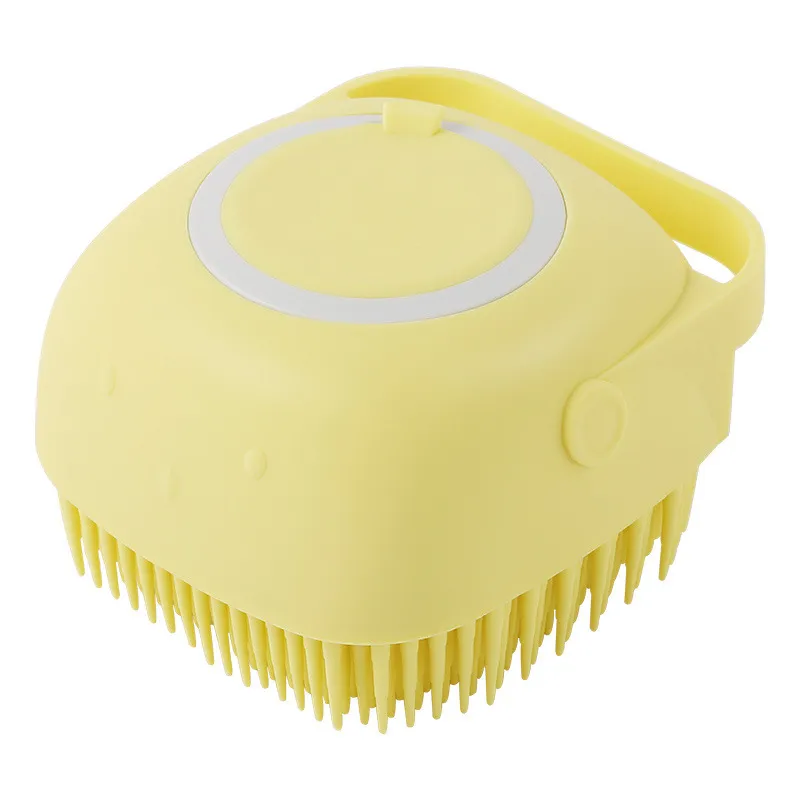 Pet silicone massage bath brush - Yellow