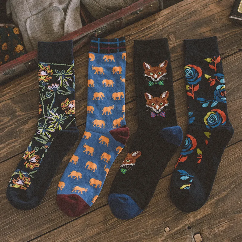 Men's British Retro Creative Gift Box Suit Socks - 6 Style-One Size