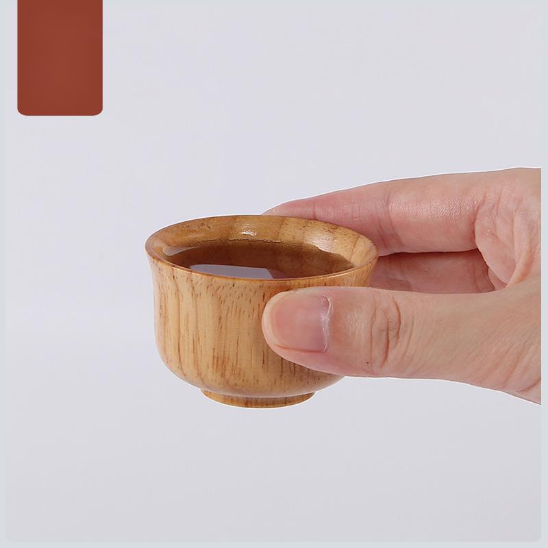 Wooden cup for drinking tea in liquor Restaurant