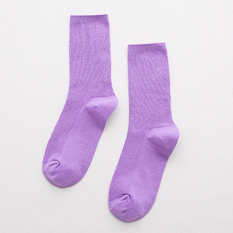 Title 11, Candy Rainbow Color Mid-calf Cotton Socks