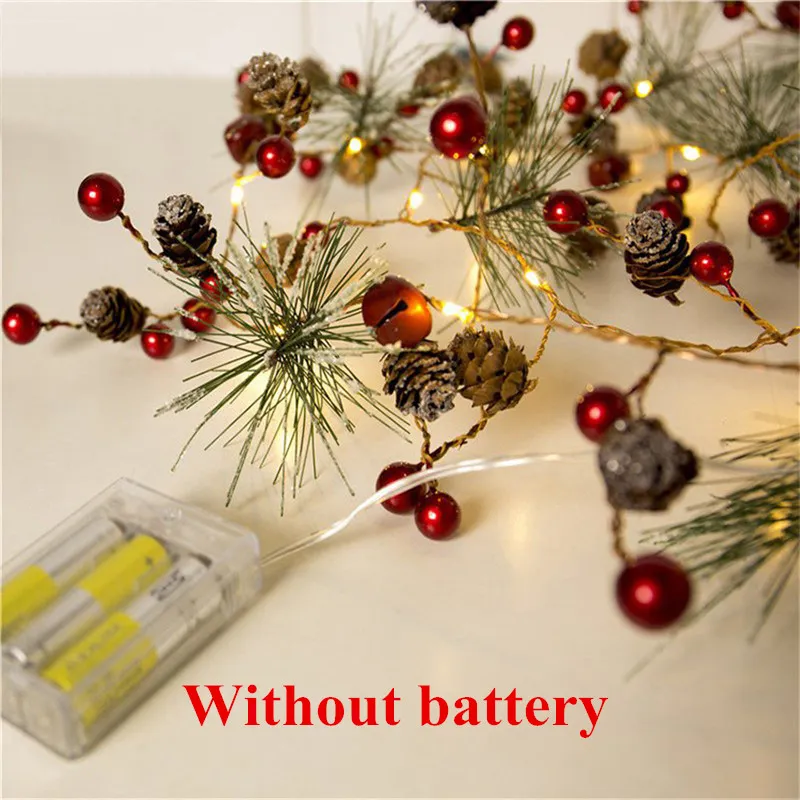 Christmas Tree 2M 20 LED Warm White Pine Cone Star String Lights – image 2