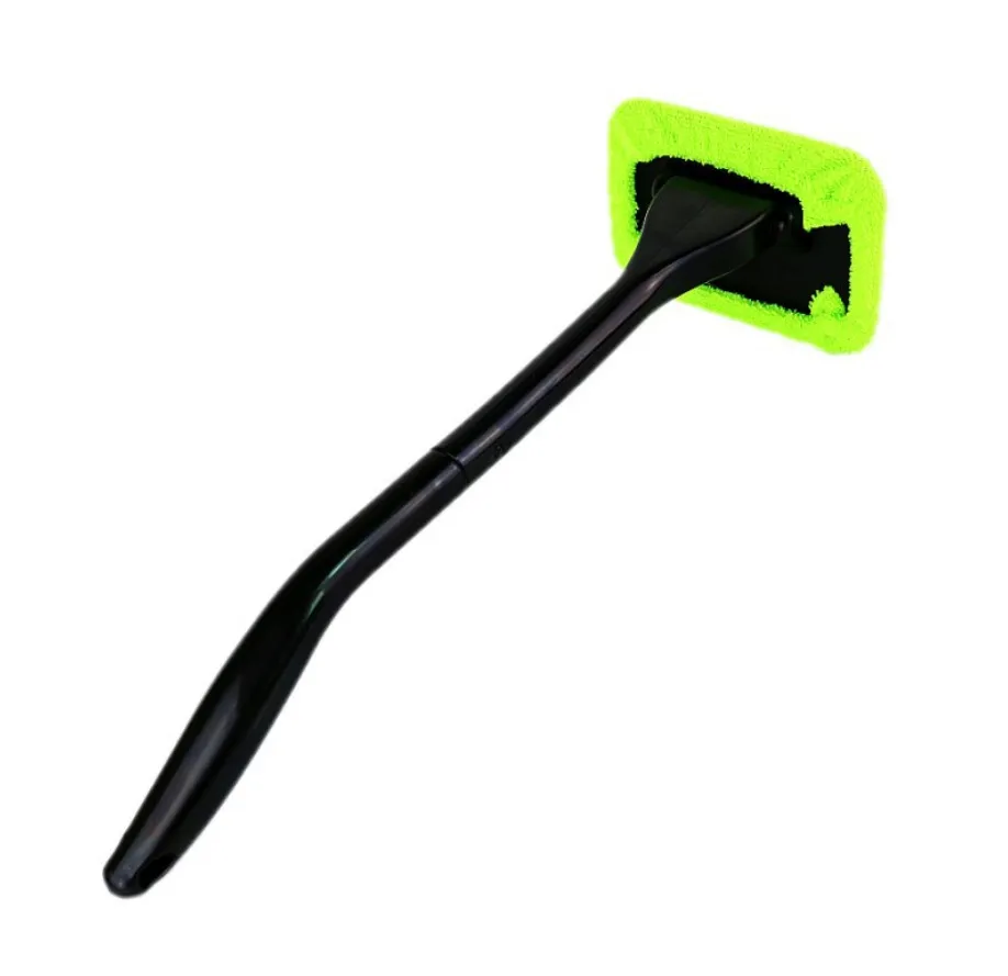 microfiber car window cleaner with brush long handle car washer, windshield wiper, glass cleaning brush washable cloth fabric practice tool – image 4
