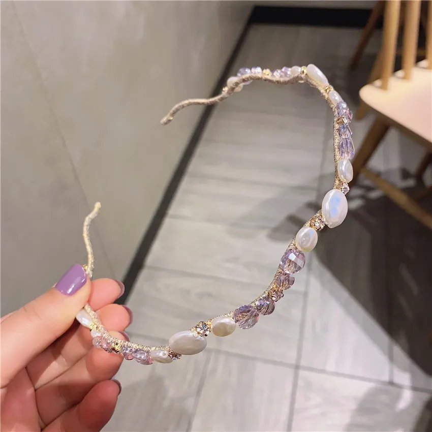 Korean Version of The Forest Fairy Crystal Pearl Hairpin - Pink