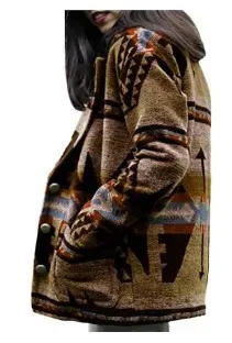 Retro Casual Print Long Sleeve Short Coat Green - Shop at LoveMi