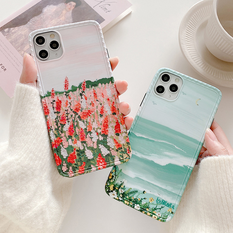 Funda celular mar flor soft shell creativo tendencia