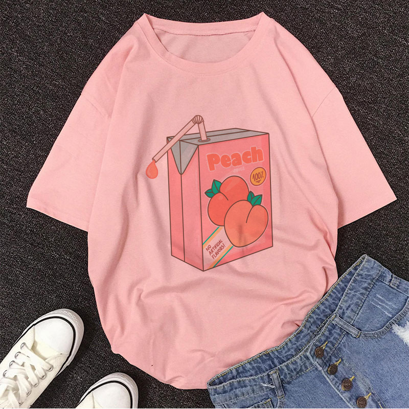 Peach Print Couple T-shirt
