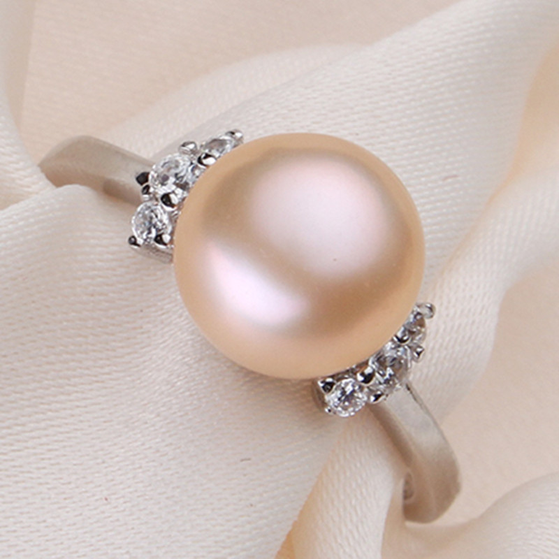 Natural freshwater pearl ring personality opening