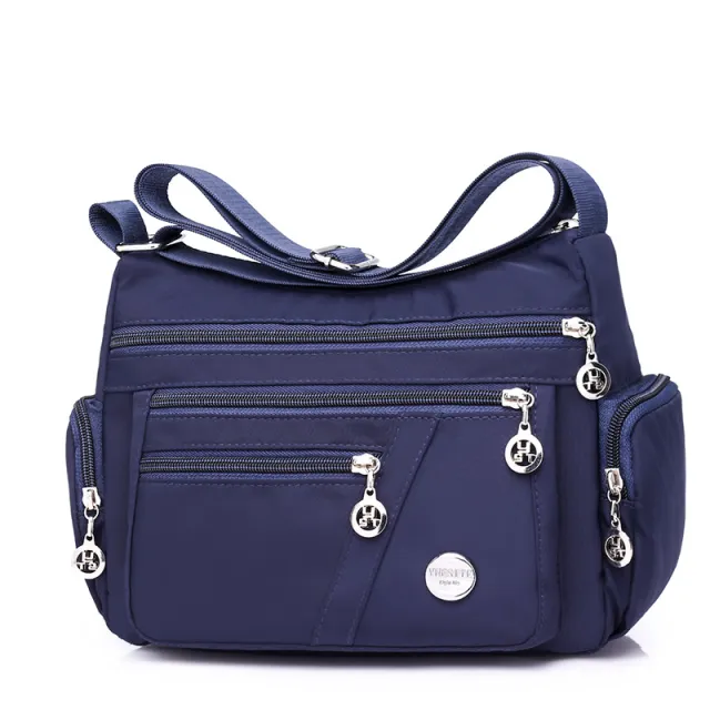 Ladies Multi layer Square Fashion Women Shoulder Messenger Bag Waterproof Nylon Oxford Crossbody Bag Handbags Blue - Shop at LoveMi