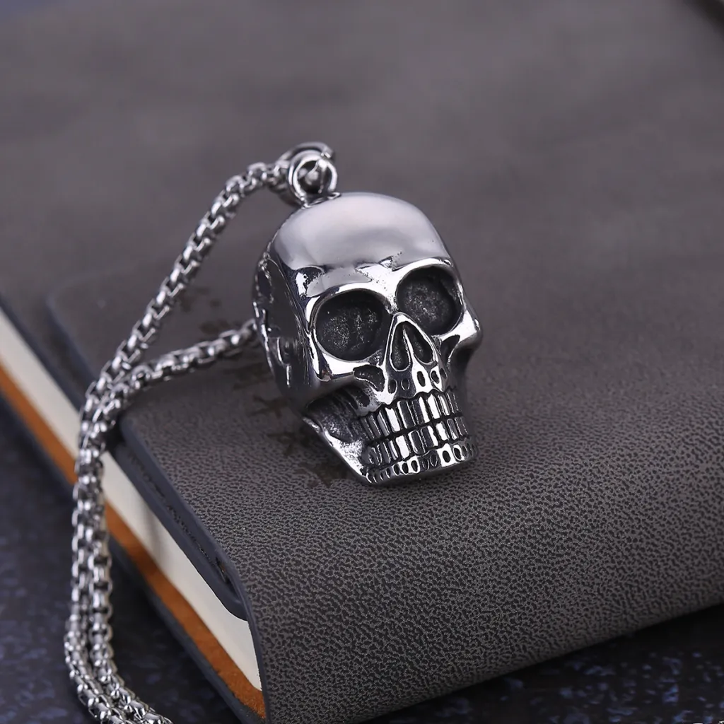 Men's Punk Jewelry Exaggerated Titanium Steel Skull Pendant - 1 Style
