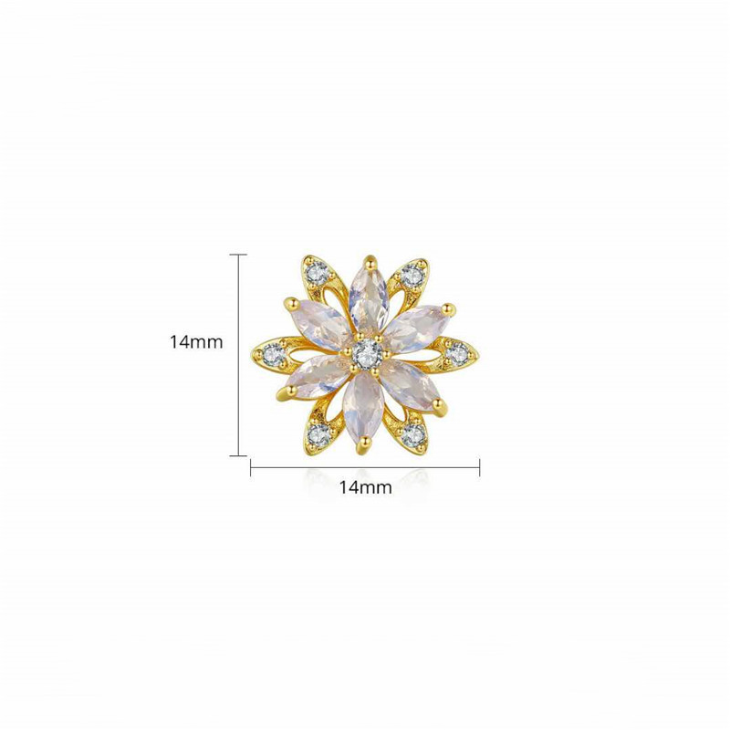 Zircon earrings all-match banquet small petal earrings