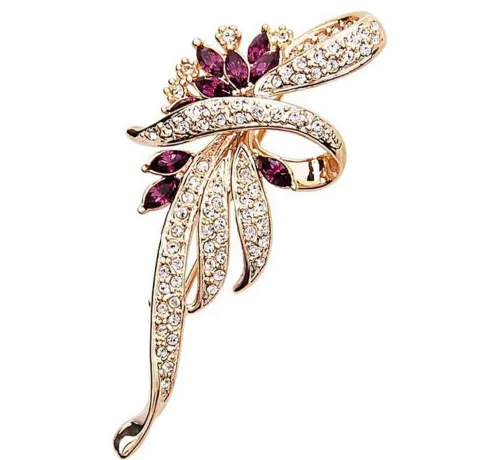 Korean version of female jewelry crystal brooch brooch Gold - Shop at LoveMi