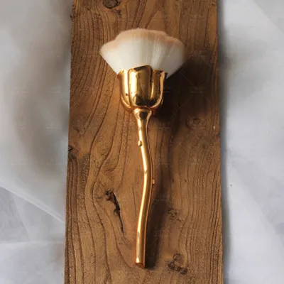 Single Rose Makeup Brush Nail Powder Dust Removal Brown - Shop at LoveMi