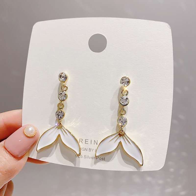 High-End French Style Long Personalized Fishtail Earrings