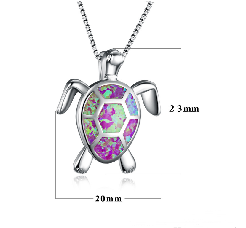 Diamond zircon clavicle chain turtle pendant