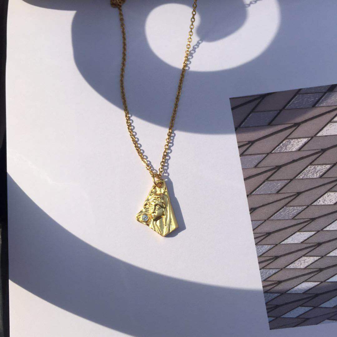 Gold irregular girl titanium steel chain