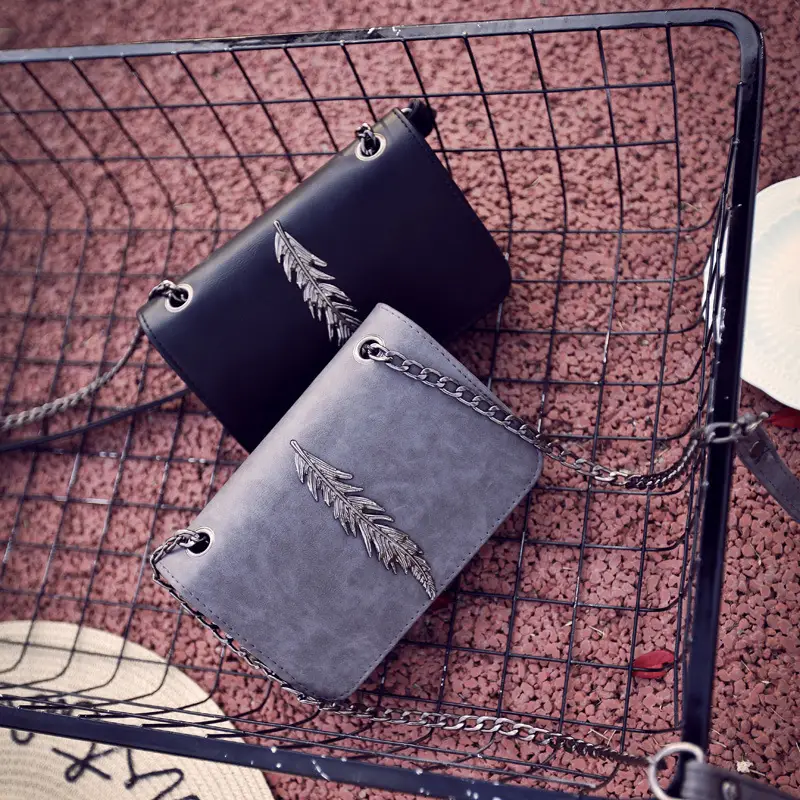 Korean Leaf Decoration Small Square Bag
