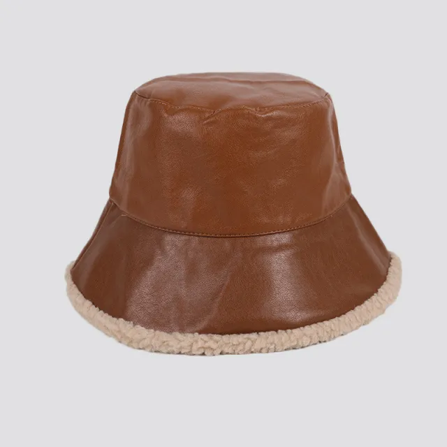 Lamb wool warm fashion pot hat Caramel - Shop at LoveMi
