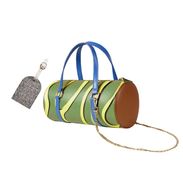 Handbag shoulder bag PU printing bucket bag round shoulder bag fashion handbag Green - Shop at LoveMi