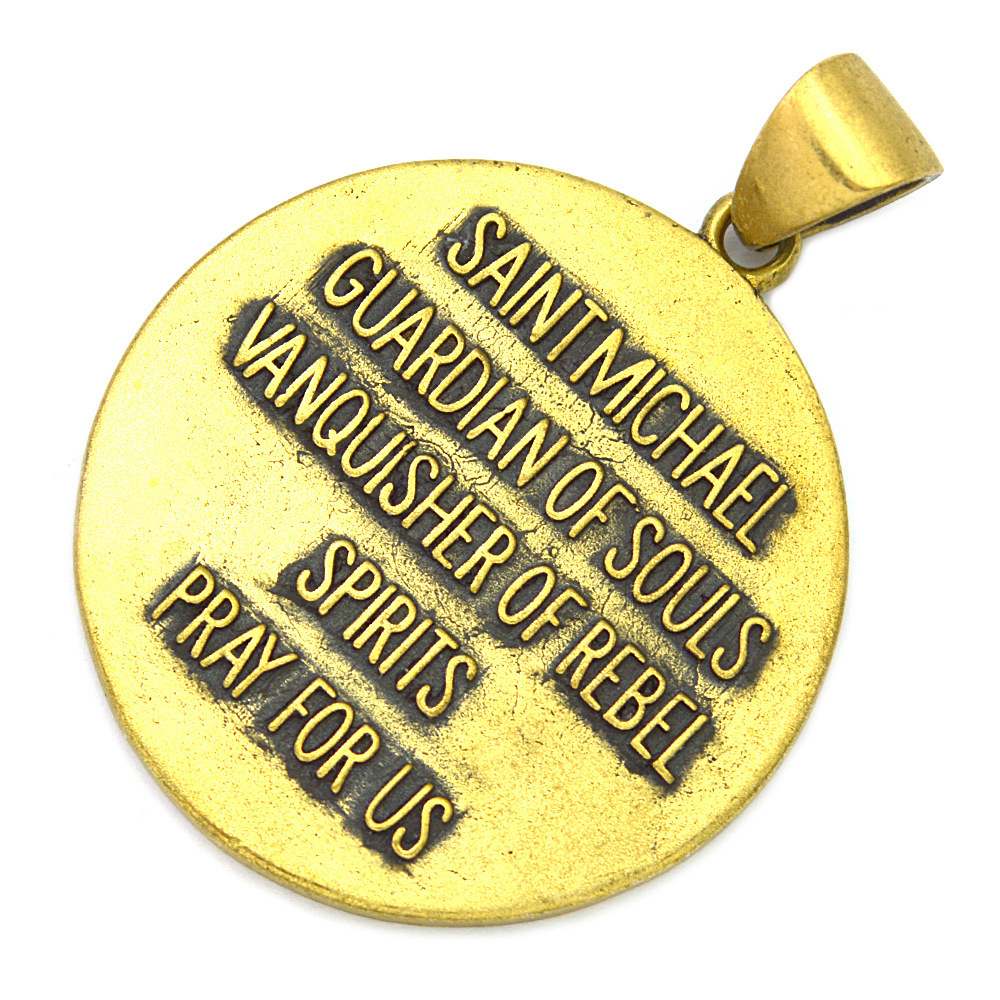 Patron Saint Titanium Steel Round Tag Pendant