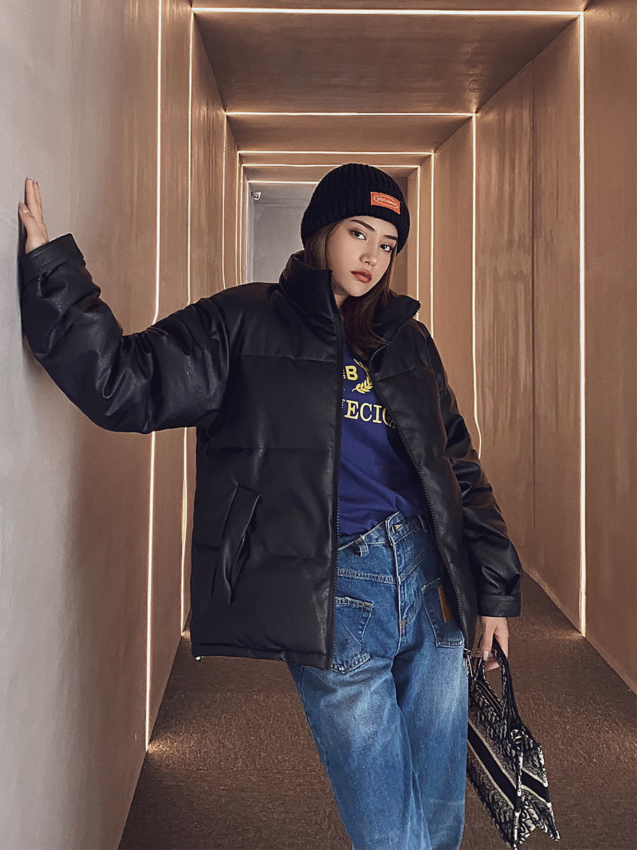 Winter Solid Color Women's Short Cotton Jacket