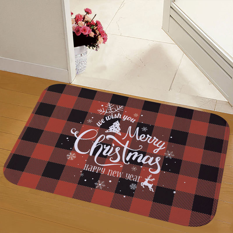 Christmas mat custom flannel crystal velvet mat