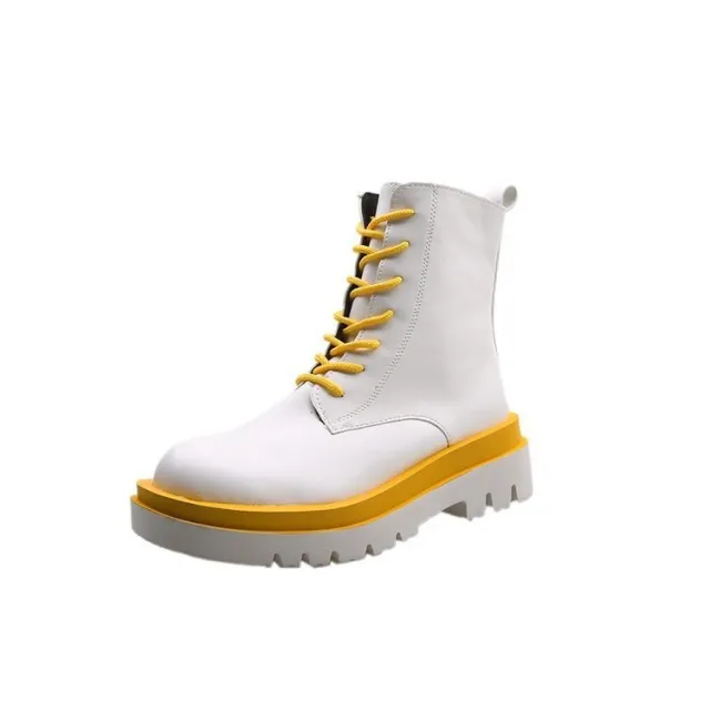 Korean style lace up boots White - Shop at LoveMi