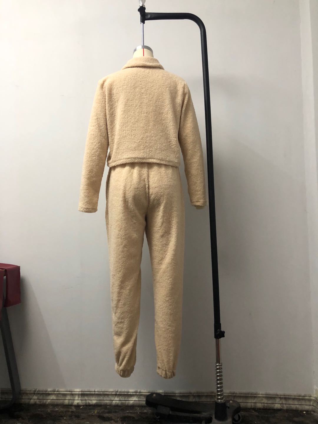 Irregular Stitching Coat High Waist Straight Cashmere Suit