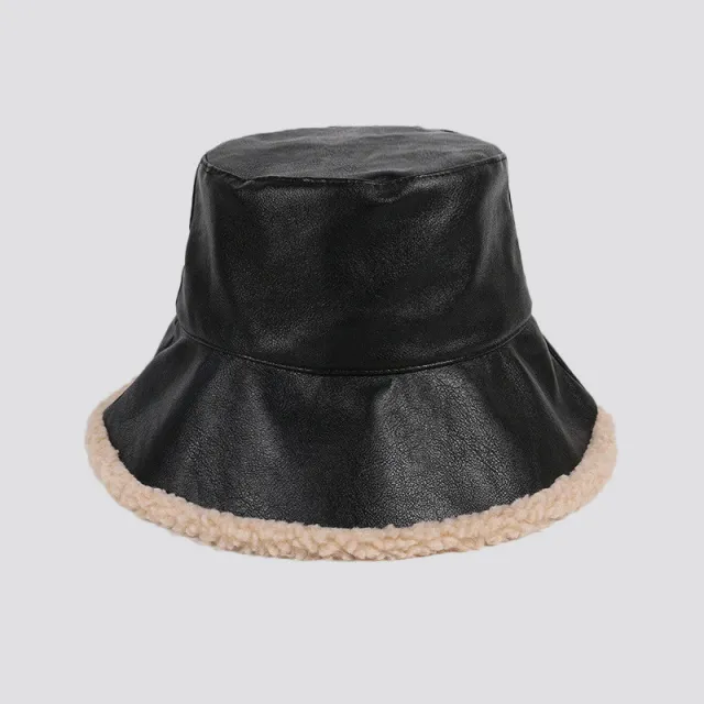 Lamb wool warm fashion pot hat Black - Shop at LoveMi