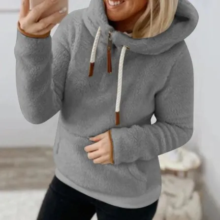 Hooded Lamb Feather Tethered Sack Hoodie Gray - Shop at LoveMi