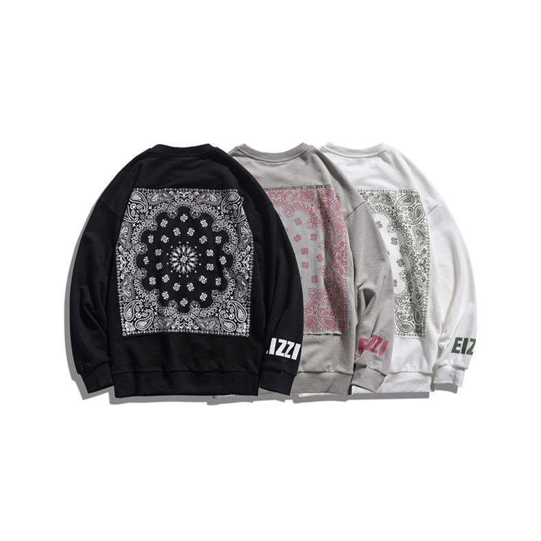 Printed retro couples hoodie