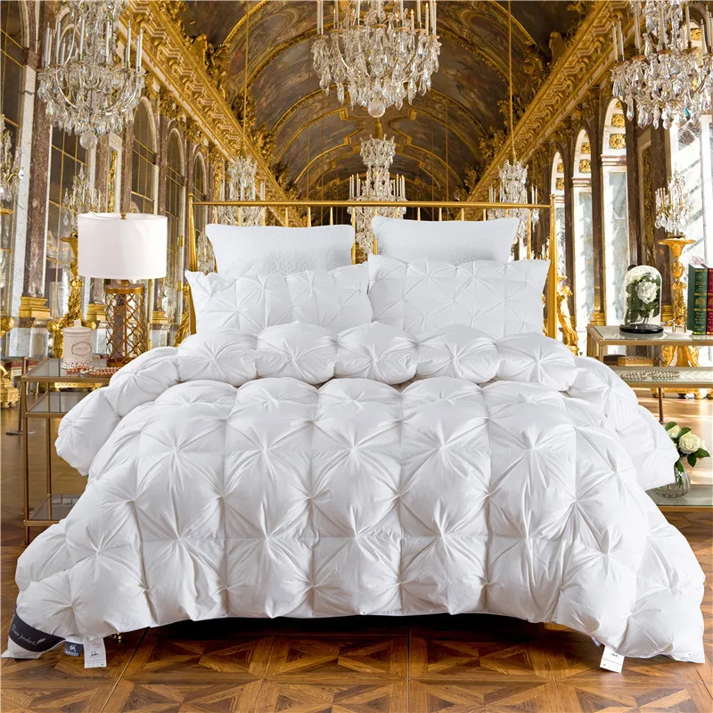 Five-star hotel cotton white goose down winter duvet - White
