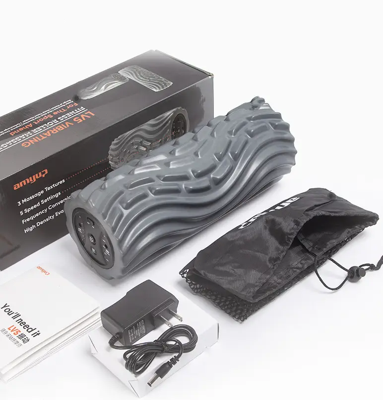 USB Electric Massage Yoga Massager Muscle Soreness Pain Relax Stovepipe Vibration Acupressure Massage Column Foam Roller Block