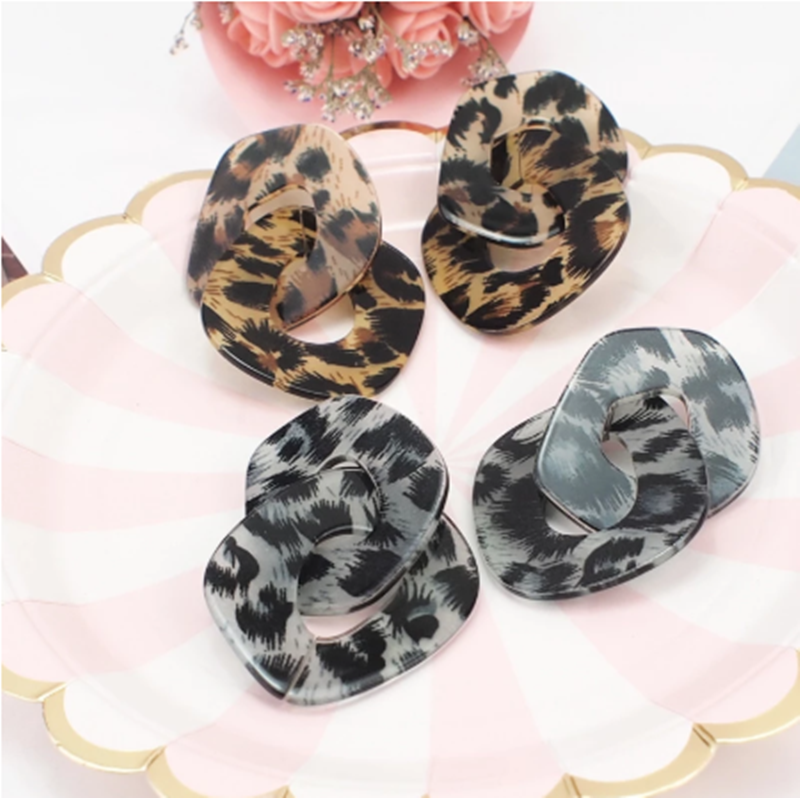 Leopard Print Two-piece Temperament Earrings