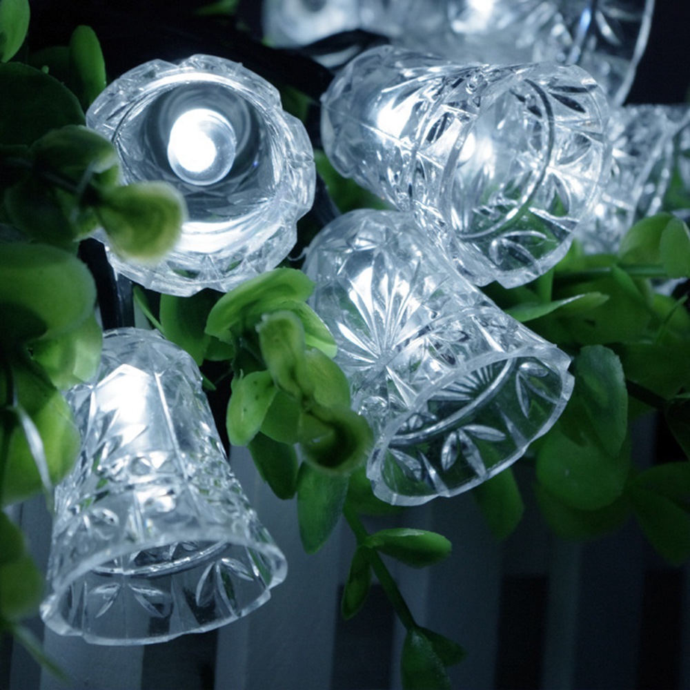 4 meters 20 light bells solar light string – White, 4m 20lights