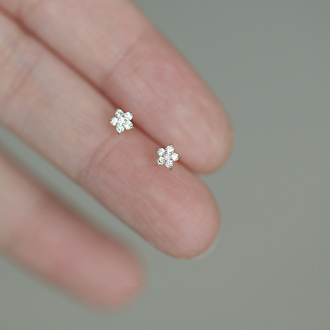 S925 Sterling Silver 14k Yellow Gold Plated Star Stud Earrings