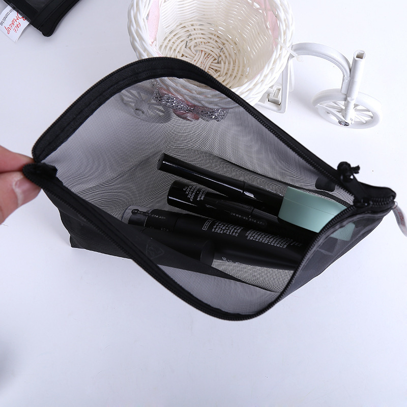 Transparent mesh storage toilet bag