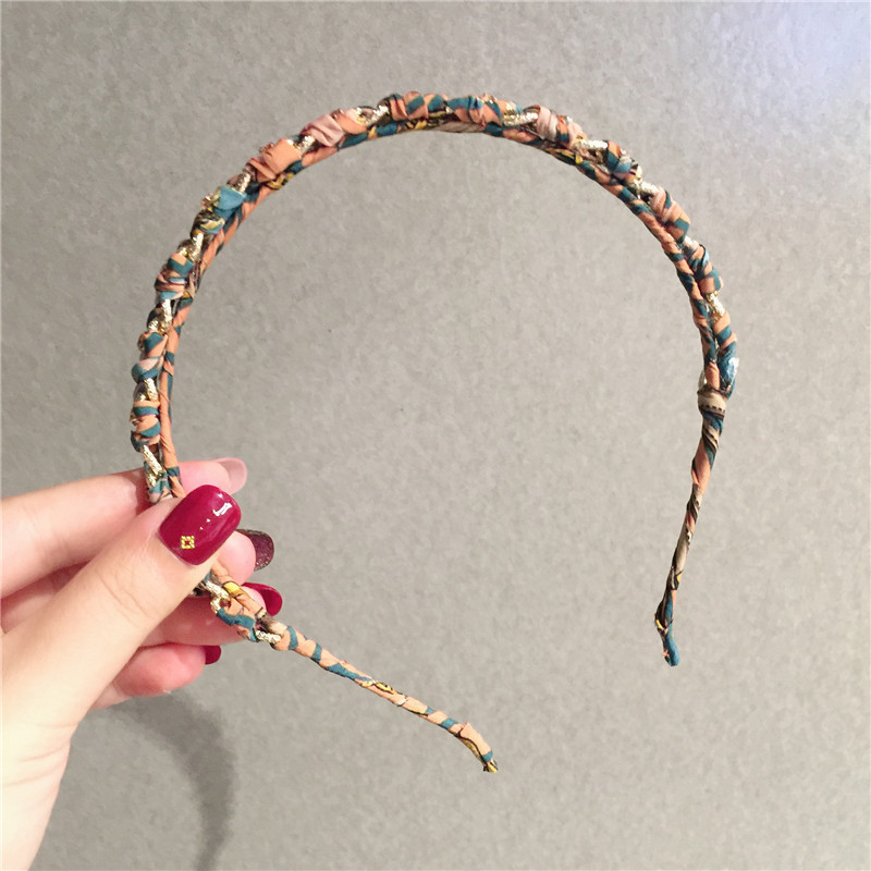 Simple Personality Wild Retro Chain Rhinestone Headband Orange - Shop at LoveMi
